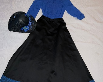 Victorian outfit  COSTUME womens size 6 7  Edwardian stage theater blouse skirt hat Music Man Hello Dolly school play 1900s look