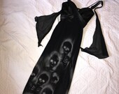 Halloween Day of the Dead Costume dress womens size 4 ghost graveyard black sugar skull dead Senorita gothic
