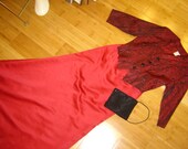 Victorian Dickens COSTUME womens size 6 dress red brocade jacket skirt Edwardian stage theater Hello Dolly Titanic Music Man