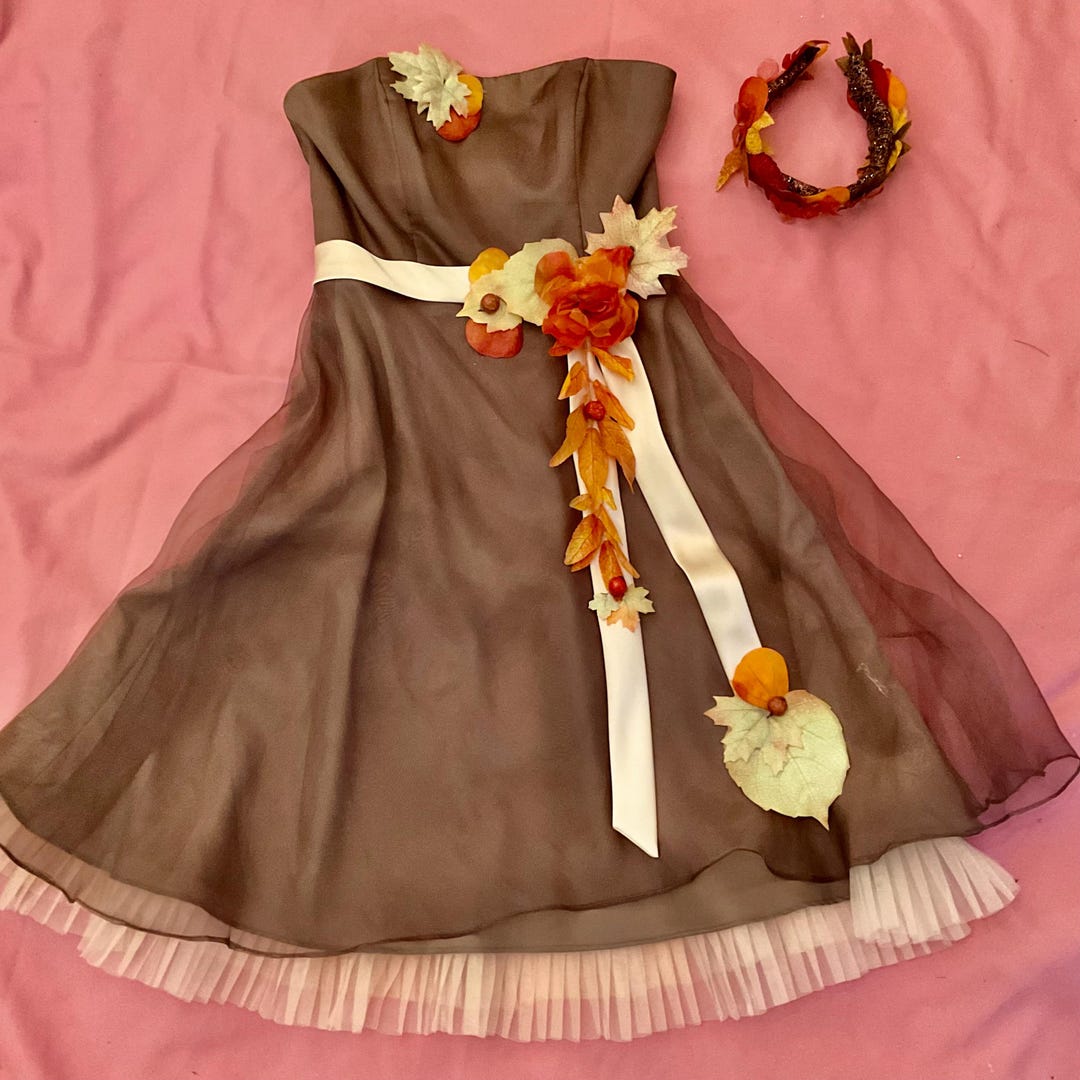 brown fairy dress Mermaid Flower Fairycore Aesthetic Ethereal Fairy Dress main image 1