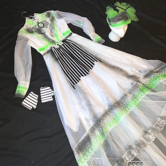 Beetlejuice Day of the Dead Corpse Bride Costume Dress Womens Size 6 ? 8  ?unique Halloween Ghost Vintage Wedding Gown Green Black Gothic - Etsy