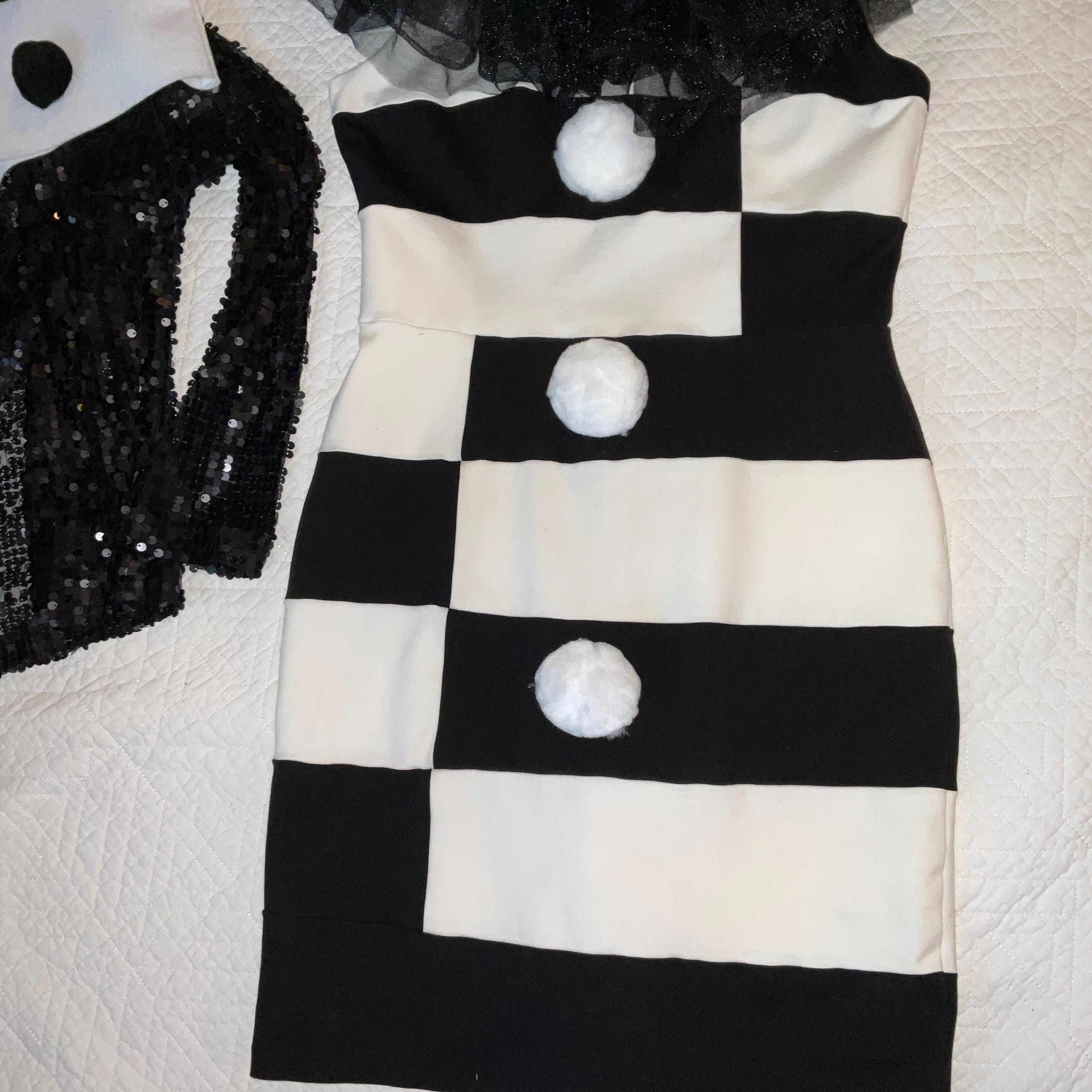 Harlequin Clown Costume: Sequin Jacket, Ruff, & Hat - Size XS - Etsy