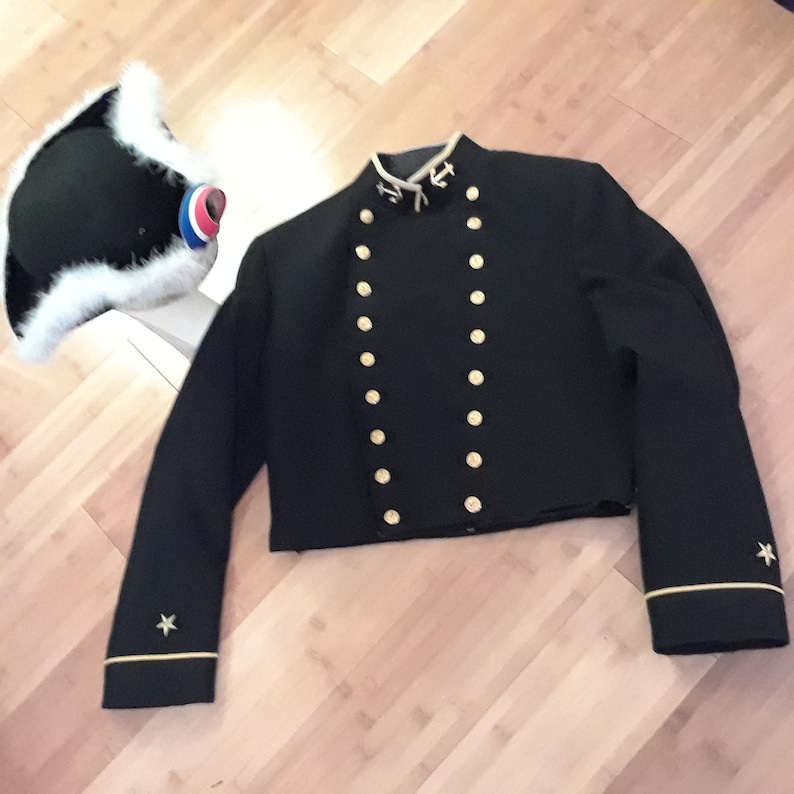 Admiral Costume capitan Military jacket hat sailor Navy cosplay steampunk mens 42 chest Halloween