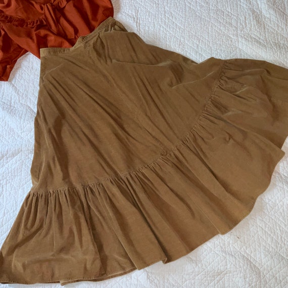 Prairie western costume women 6 S tan skirt rust … - image 2