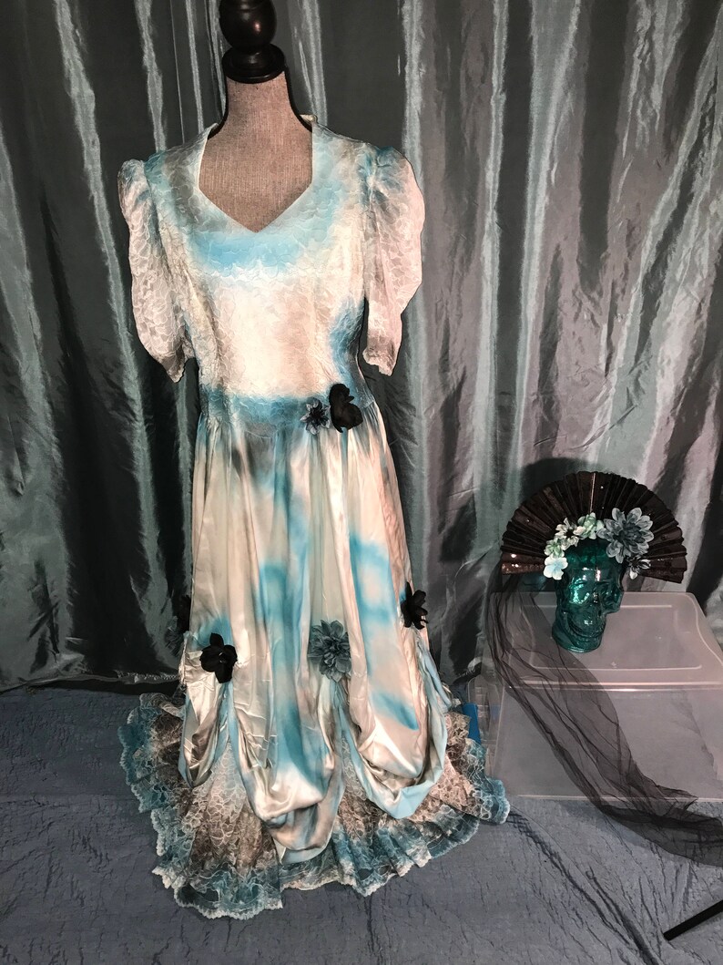 Day Of The Dead Corpse Bride Costume Wedding Dress Womens Size Etsy
