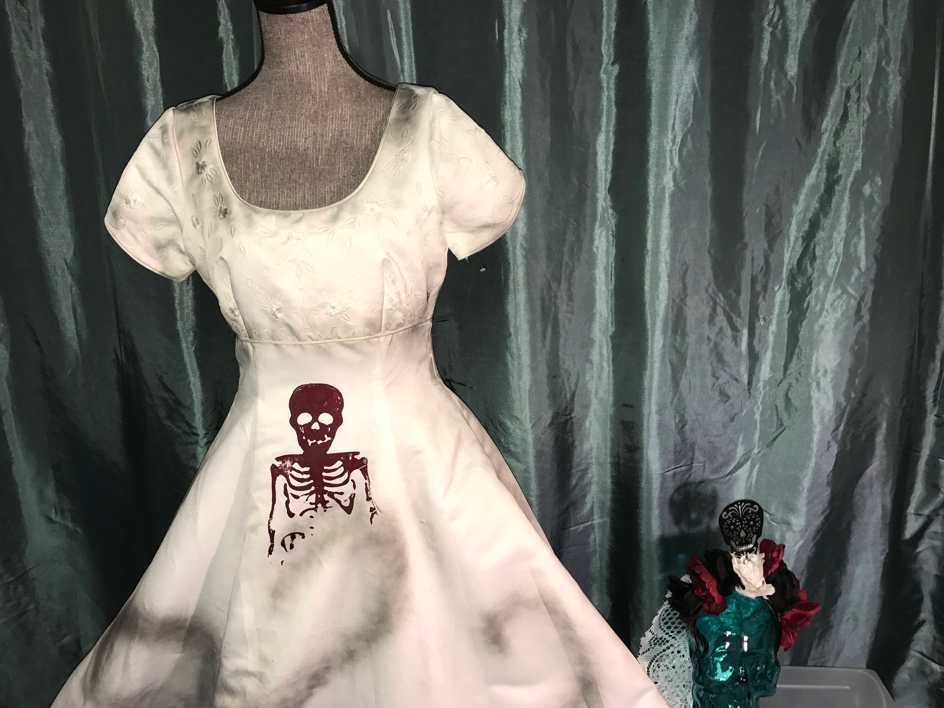 Day Of The Dead Corpse Bride Costume Wedding Dress Womens Size Etsy