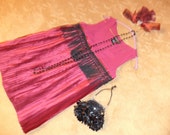 1920s Flapper 20s dress burgundy silk fringe Halloween COSTUME womens sz 6 Gatsby