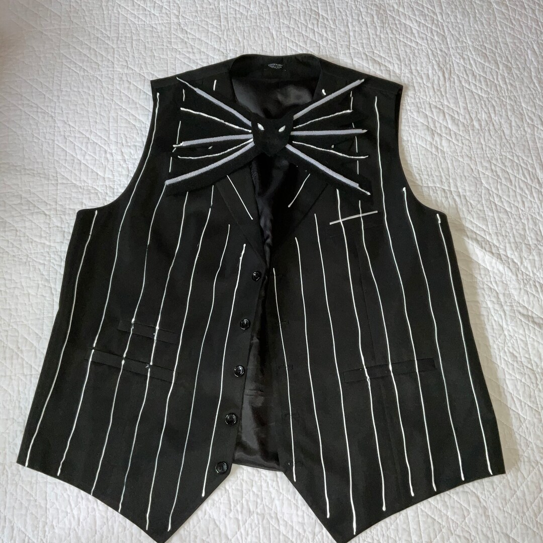 Jack Skellington Mens VEST Halloween Costume Mens Size XL Etsy