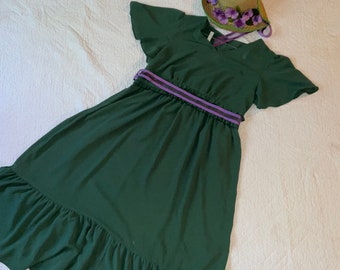 Regency green dress gown COSTUME womens size 2XL bonnet Halloween Jane Austen Pride & Prejudice Empire Bridgerton gown