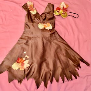 Woodland forest FAIRY dress women&#39;s size 8 unique one of a kind recycled Halloween costume cosplay fantasy Mother Nature woodland nymph