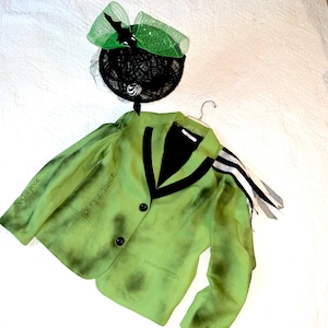 Upcycled Beetlejuice Ringmaster Costume: Women&#39;s XL Jacket & Painted Hat