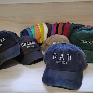 Custom Text Embroidered Hat, Personalized Cap, Vintage Baseball Hat, Custom Hat for Man, Gift for New Dad Mom, Gift For Bride, Bachelorette
