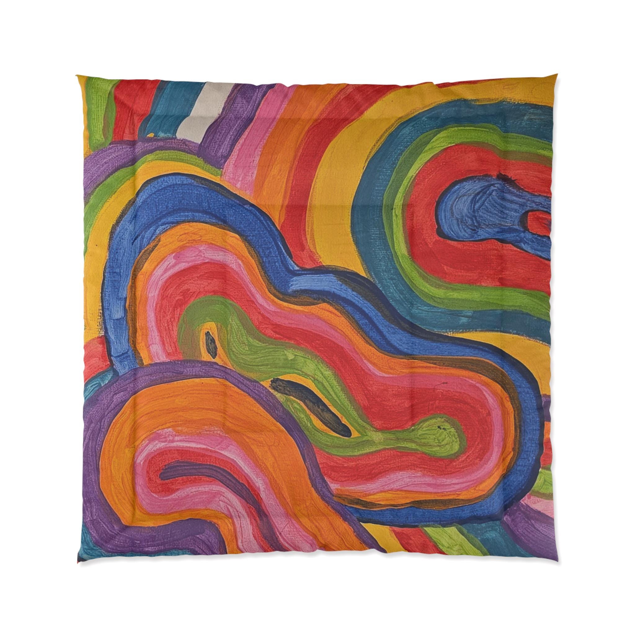 Abstract Art Comforter: Cozy Polyester Blanket - Etsy