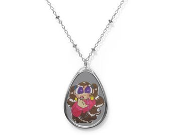 Ellipse Pendant Necklace: Custom Zinc Alloy Chain