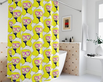 Vibrant Retro Shower Curtain: Fun Pop Art Bathroom Decor