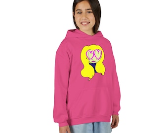 Youth Vintage-Inspired Cartoon Hoodie, Playful Sweatshirt for Kids