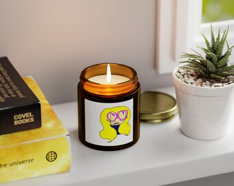 Scented Coconut Apricot Wax Candle: Aromatherapy Home Decor