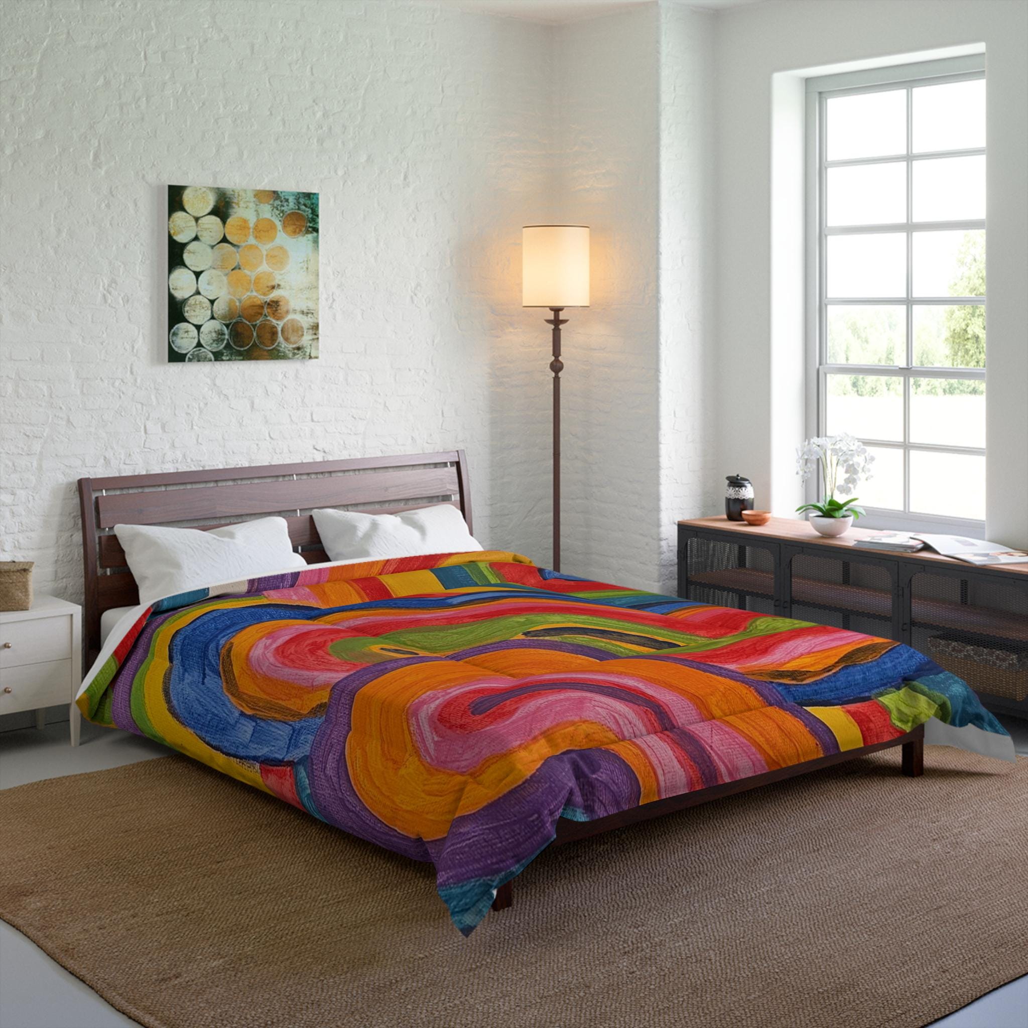 Abstract Art Comforter: Cozy Polyester Blanket - Etsy