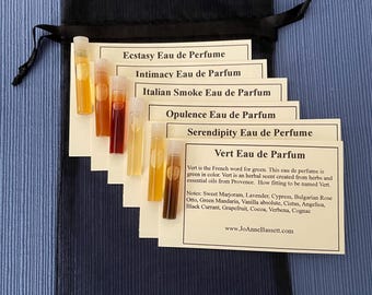 All Natural Perfume Sample Set: Artisan Botanical Fragrance Gift