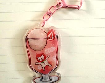 Strawberry Soda Keychain