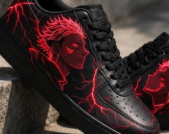 Zapatillas inspiradas en Sukuna – Zapatillas personalizadas de anime neón de Jujutsu Kaisen
