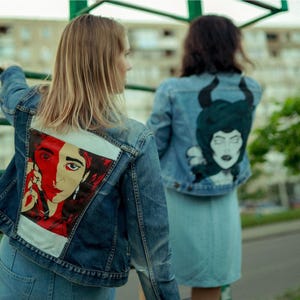 Hand-Painted Denim Jacket – Custom Art Jean Jacket, Unique Wearable Art, Personalized Gift for Her