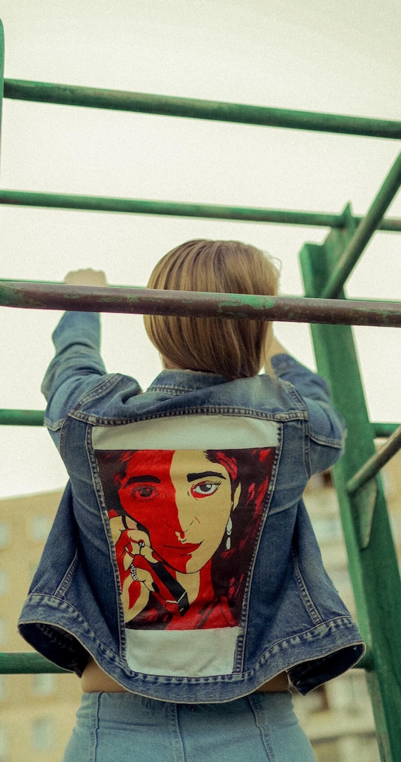 Hand Painted Denim Custom Made Jean Jackets Custom Hand-Painted