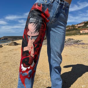 Painted jeans anime - Etsy 日本