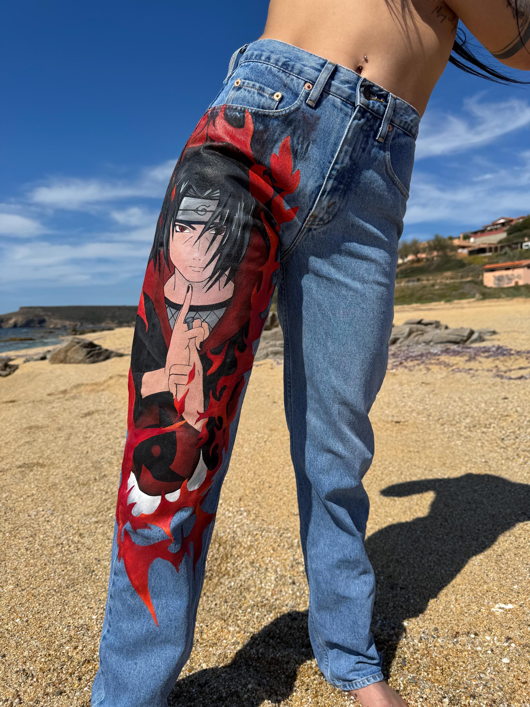 Painted Jeans Anime - Etsy