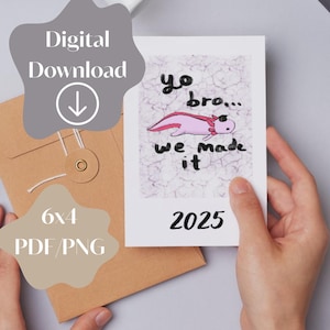 Cartão hilário e fofo para IMPRIMIR para amigo, piada engraçada de formatura com animais, cartão de formatura de biólogo, feliz formatura, download digital em PDF png
