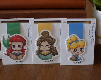Disney Collection Magnetic Bookmark - Arielle, Belle & Cinderella