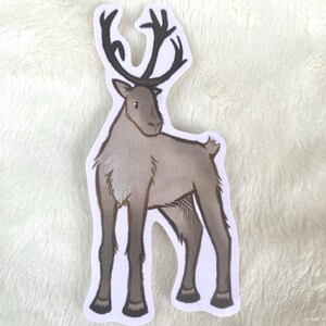 autocollant de renne | Sticker vinyle, Finition mate, Mignon, Sticker animal, Renne