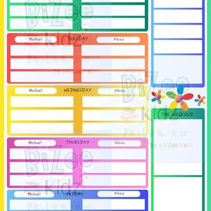 Personalized Kids Weekly Activity Planner - Encourage Independence ...
