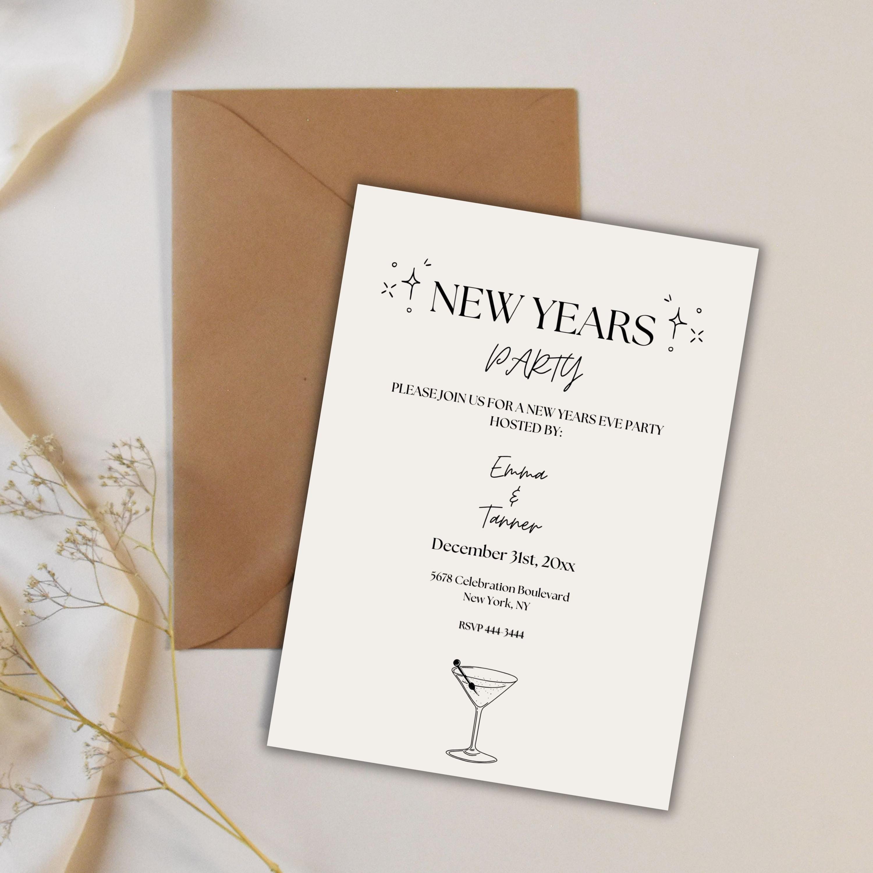 Editable New Years Eve Party Invitation Template - Etsy