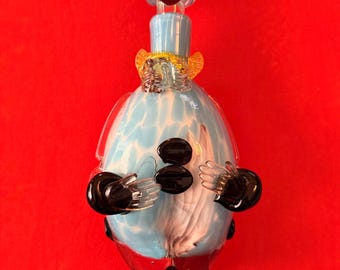 Decantador de vidrio Moreno soplado a mano