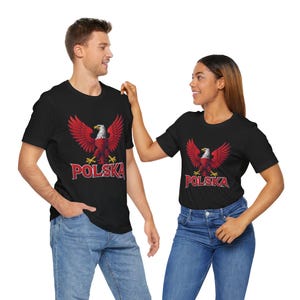 Polish Eagle Unisex Tee, Polska Shirt, Custom Printed T-shirt, Polish Pride Gift Idea, Short Sleeve Top, Polska svg