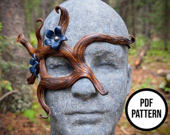Woodland Half Mask - PDF Pattern for Leathercraft