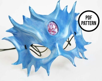 Leather Mask with Cabochon Inlay - PDF Pattern for Leathercraft