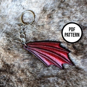 Dragon Wing Leather Keychain PDF Pattern