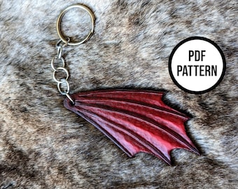 Dragon Wing Leather Keychain PDF Pattern