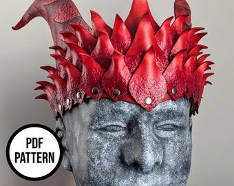 Corona de dragón - Patrón PDF para cuero o espuma