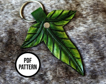 Mallorn Leaf Leather Keychain PDF Pattern