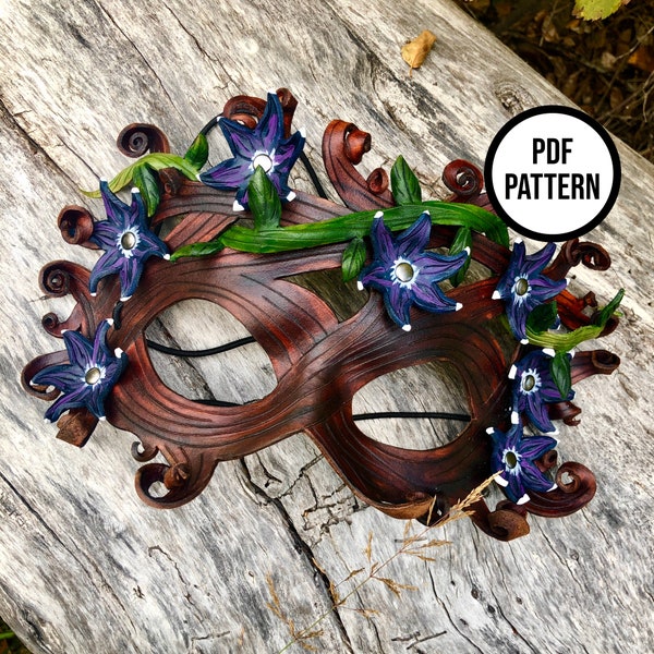 Woodland Fairy Mask PDF Pattern for Leather