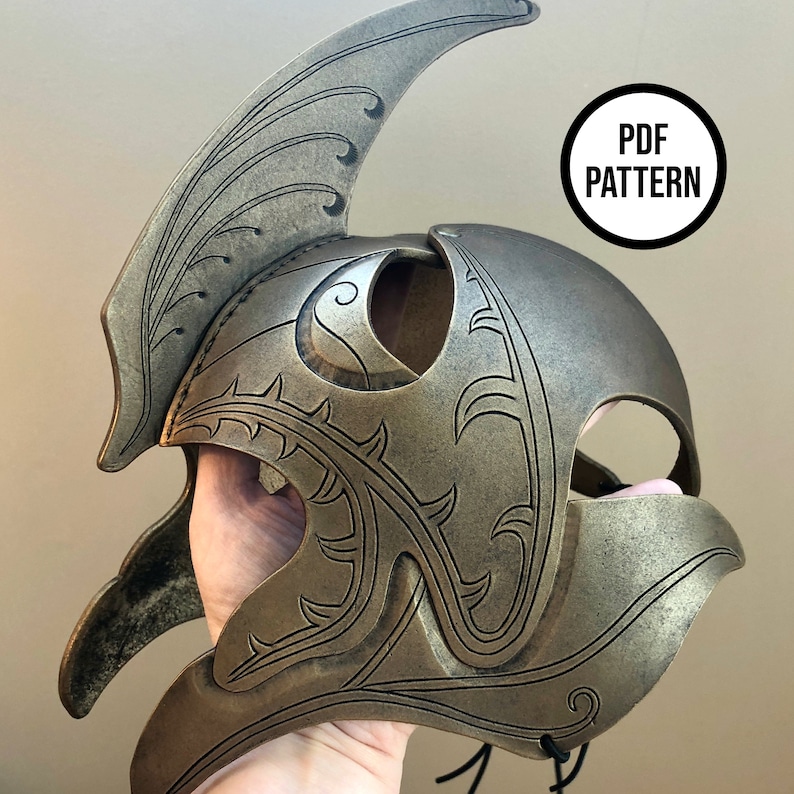 John Helm Pattern Elven Helm - PDF Pattern for EVA Foam & Leather - Etsy