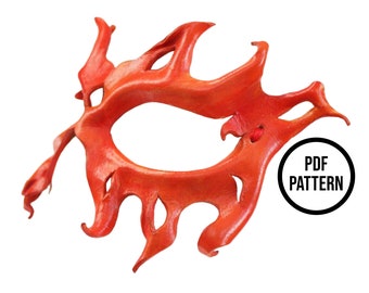 Fire Mask PDF Pattern for Leather