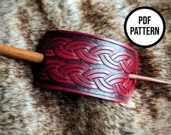 Knotwork Leather Hair Stick - PDF Pattern for Leatherwork