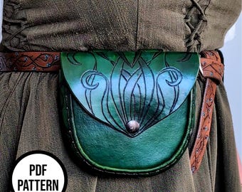 Elven Belt Pouch - PDF Pattern for Leather Craft