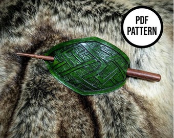 Patrón PDF para trabajar el cuero con un palo para el pelo