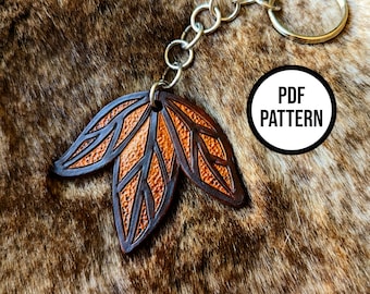 Llavero de cuero con forma de hoja de hobbit - Patrón en PDF