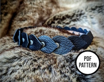 Gargantilla y colgantes de cuero de escamas de dragón: Patrón PDF para cosplay